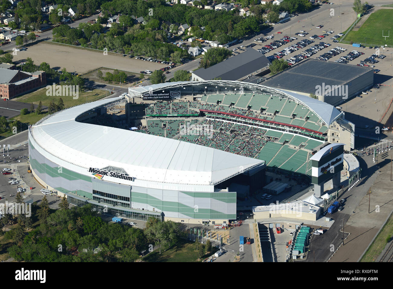 Antenna, Mosaic Stadium, Regina, Saskatchewan, Canada Foto stock - Alamy