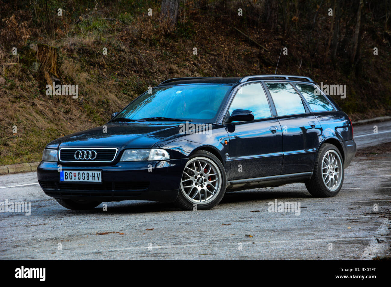 Audi A4 B5 in Jastrebac (photosesion) Foto Stock