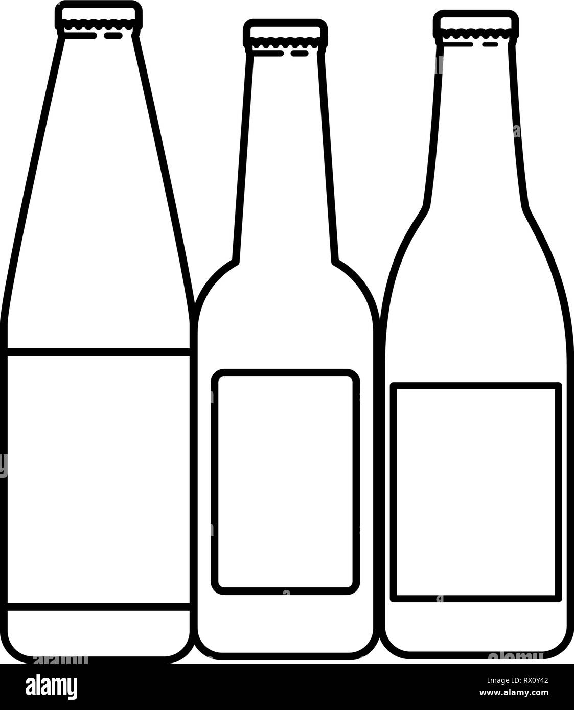 Le bottiglie di birra icona isolato Illustrazione Vettoriale