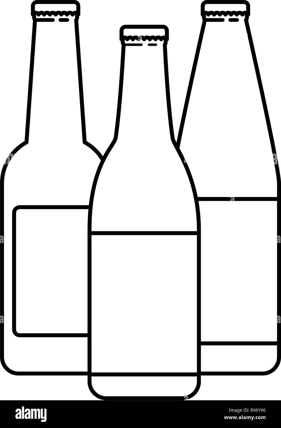 Le bottiglie di birra icona isolato Illustrazione Vettoriale