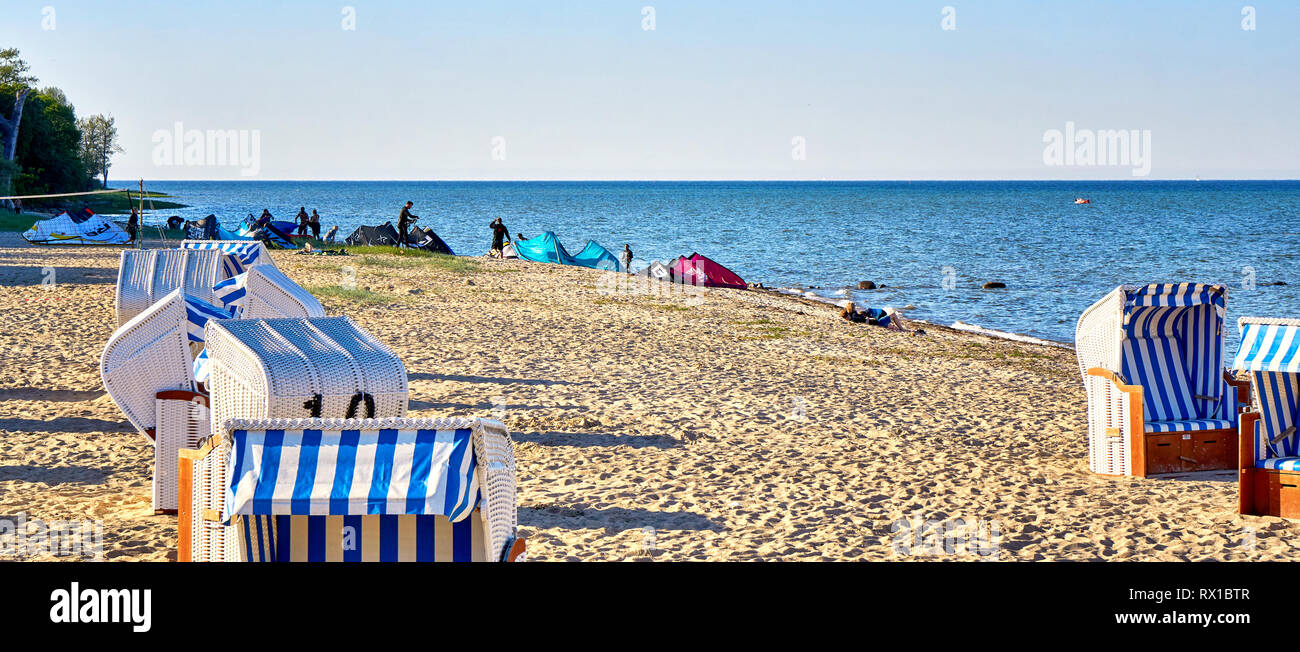 Il Surfer Beach sul Mar Baltico in Hohen Wieschendorf. Foto Stock