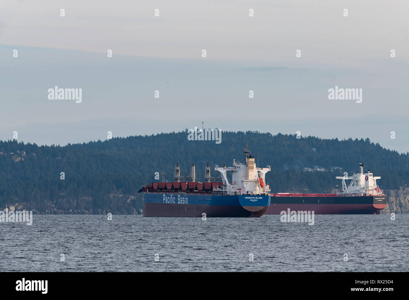 Bacino del Pacifico nave cisterna presi da Pipers Laguna, di Nanaimo, BC Canada Foto Stock