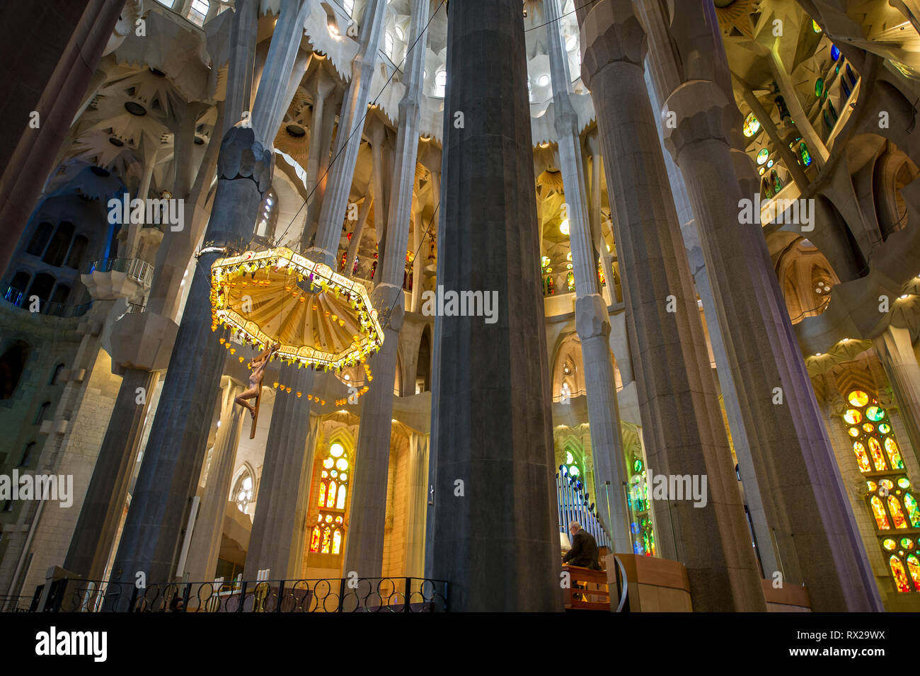 Cattedrale Sagrada Familia interno Foto Stock