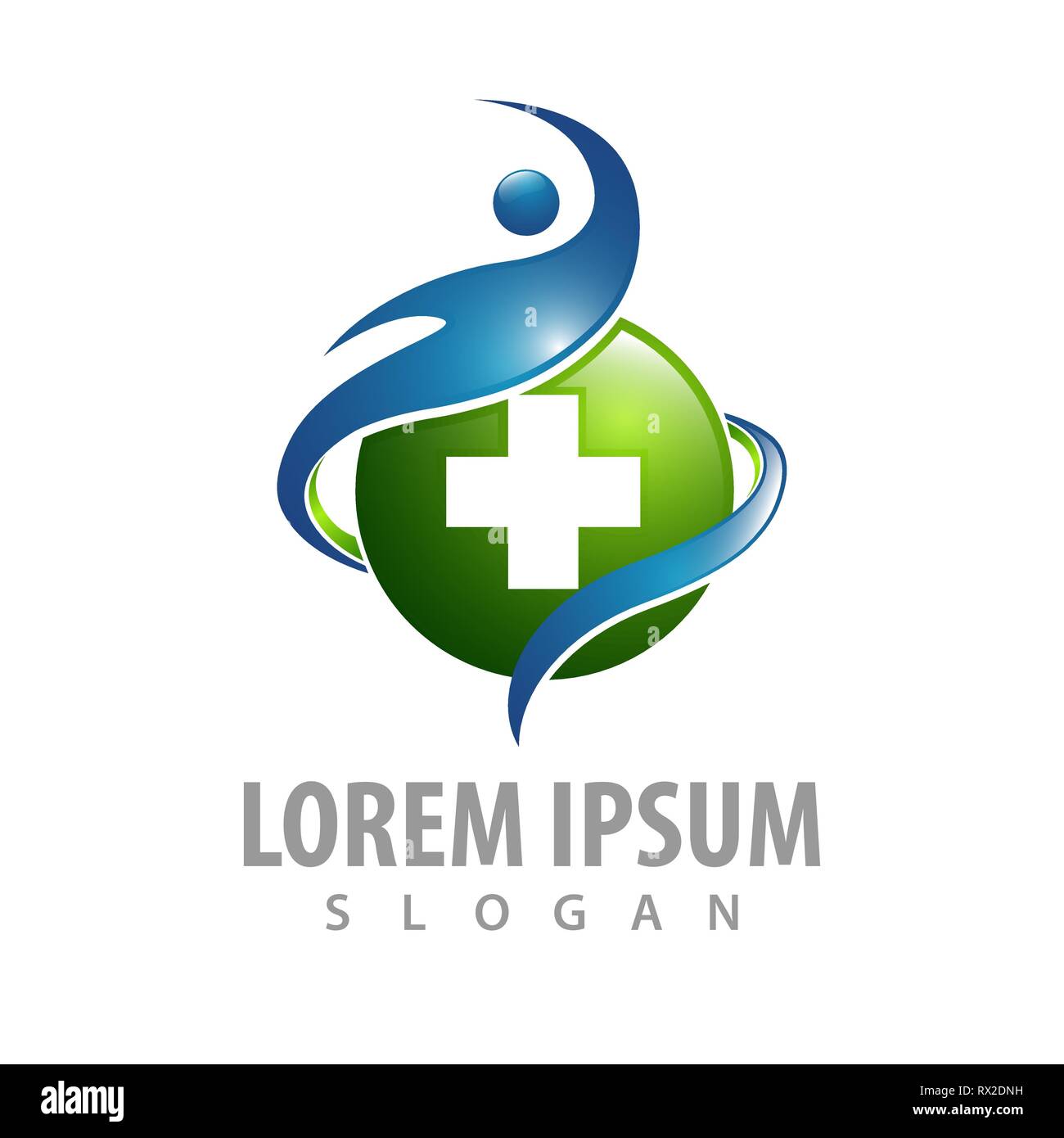 Salute delle persone sul cerchio logo cross concept design. Simbolo grafico elemento di modello Illustrazione Vettoriale