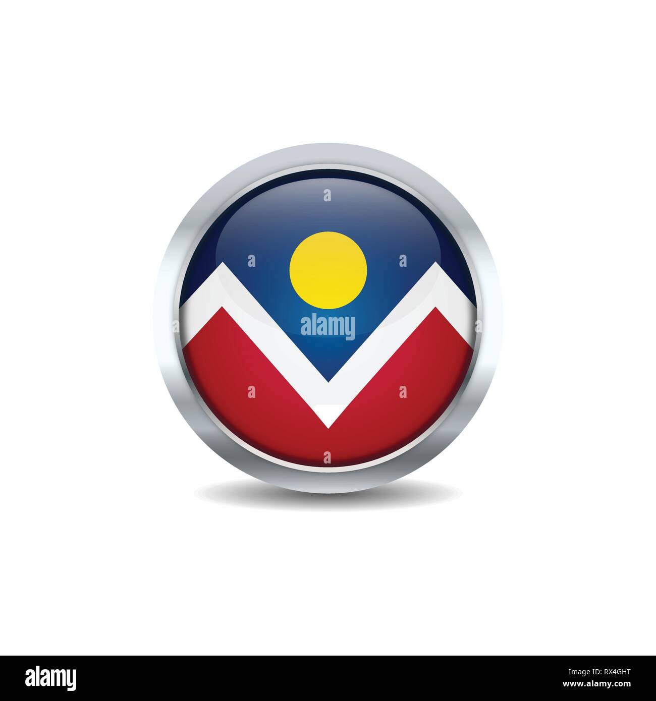 Denver, Colorado tasto cerchio bandiera texture di sfondo. Illustrazione Vettoriale design Illustrazione Vettoriale