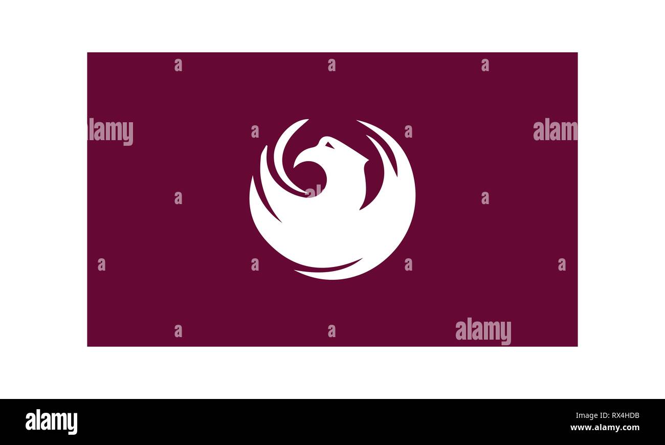 Bandiera del vettore di Phoenix, Arizona semplice piatto design illustrazione isolati su sfondo bianco Illustrazione Vettoriale