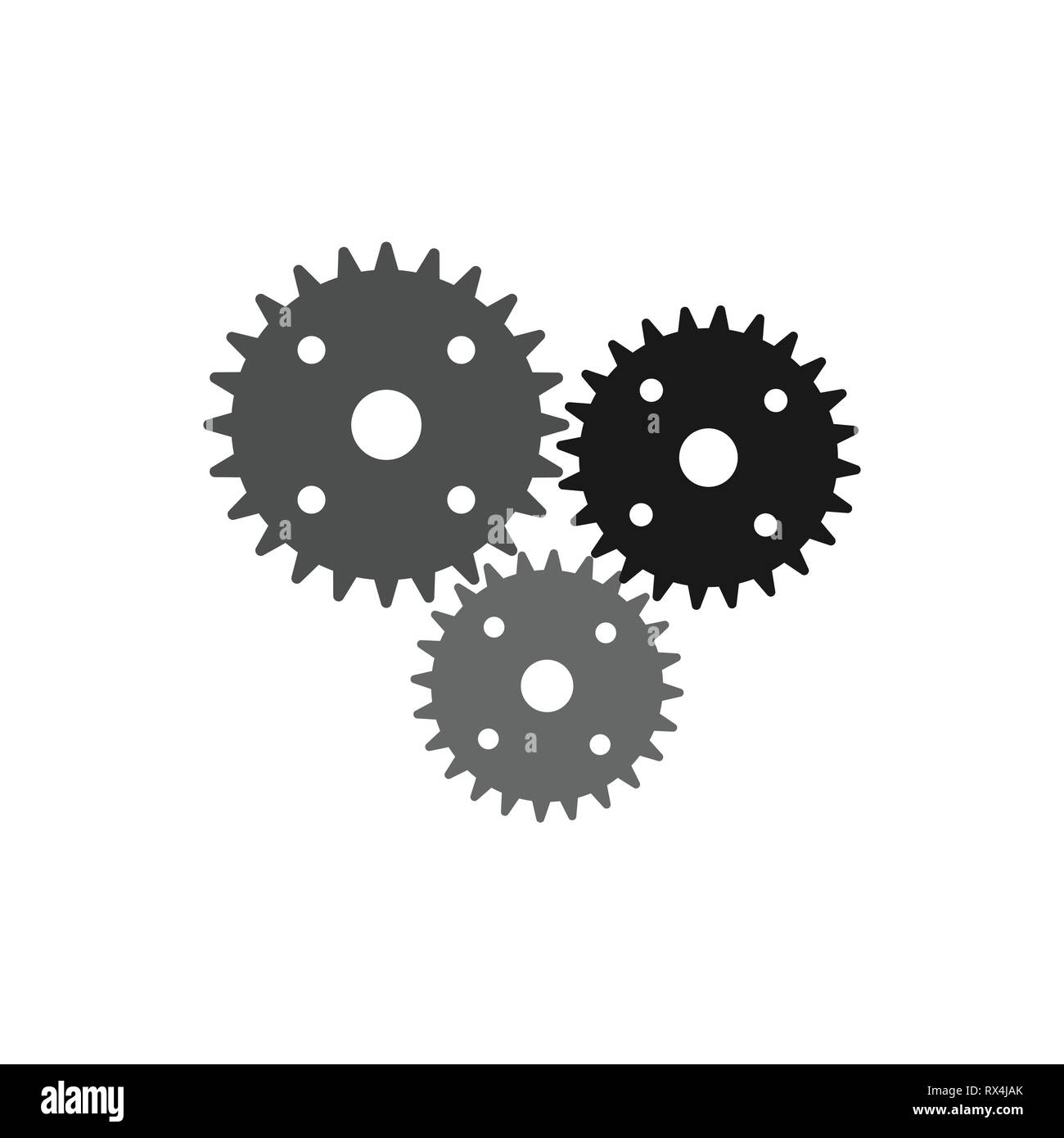 Icona ingranaggi vettore in moderno stile piatto per il web, grafica e progettazione per dispositivi mobili. Impostazioni Gears vettore icona Illustrazione Vettoriale