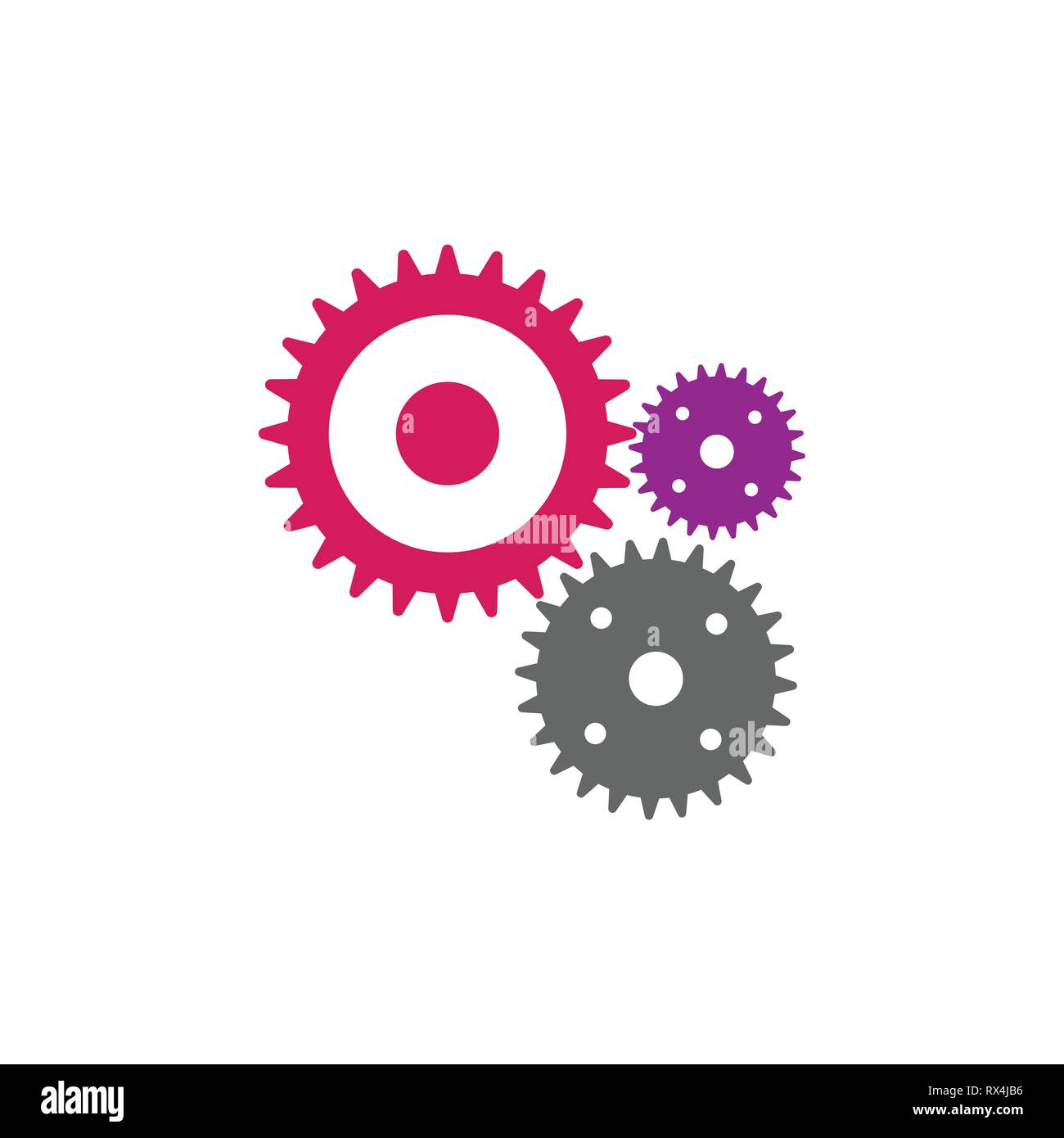 Icona ingranaggi vettore in moderno stile piatto per il web, grafica e progettazione per dispositivi mobili. Impostazioni Gears vettore icona Illustrazione Vettoriale
