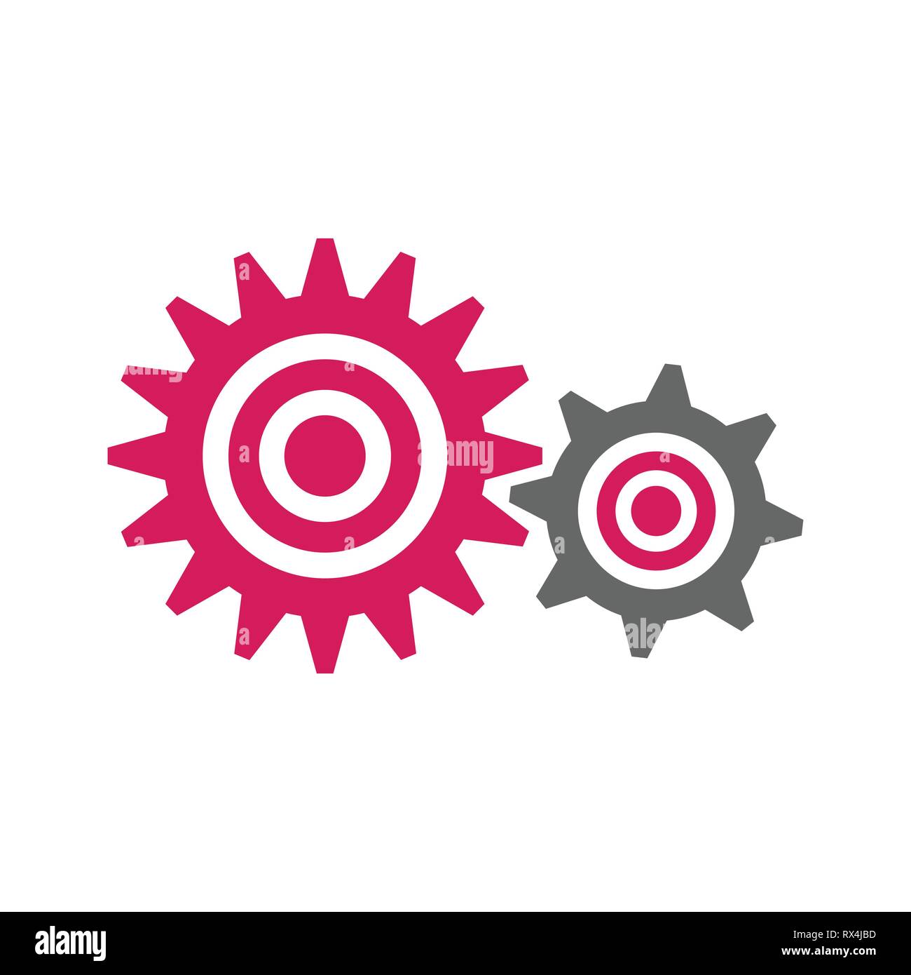 Icona ingranaggi vettore in moderno stile piatto per il web, grafica e progettazione per dispositivi mobili. Impostazioni Gears vettore icona Illustrazione Vettoriale