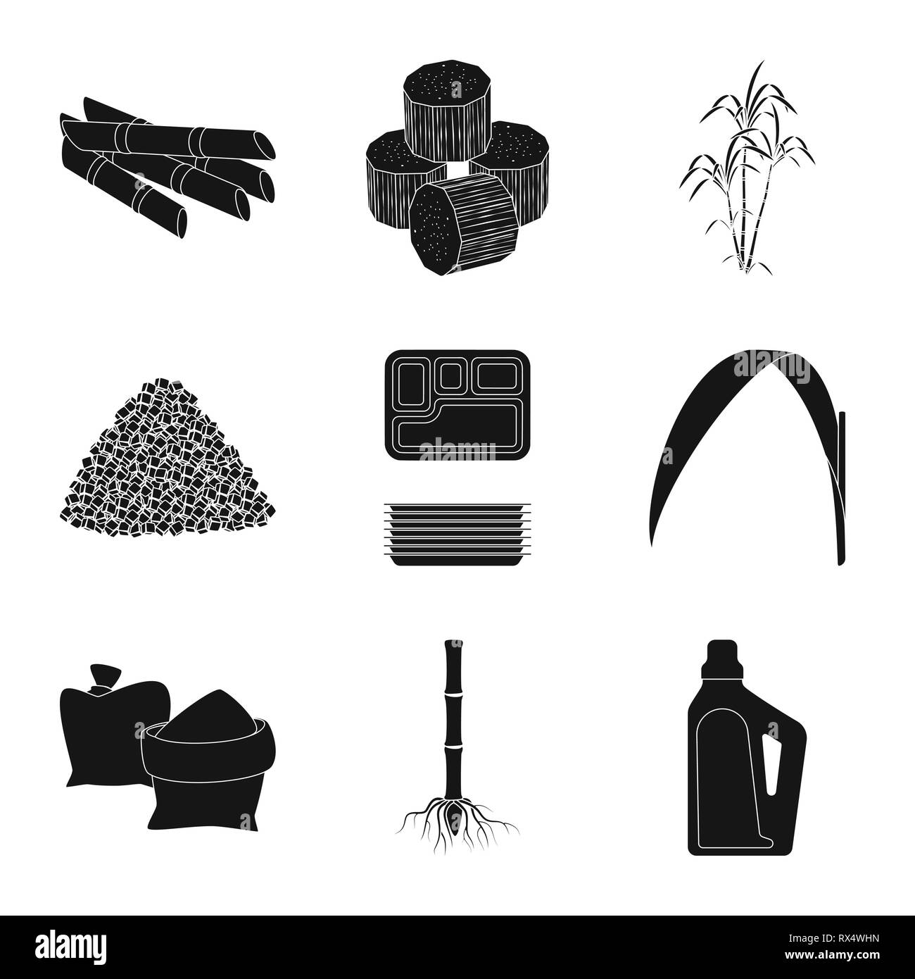 Stick,pezzo,bush,cartone,foglie,bag,root,Casa,succhi di frutta,cube,palm,granulata,contenitore,verde,sabbia,sistema,prodotti chimici,crop,marrone,crescita,cibo,materie,dolcezza,stelo,organic,jaggery,ramo,vassoio,saccarosio,technology,la canna da zucchero, di canna da zucchero,,campo,impianto,plantation,agriturismo,l'agricoltura,impostare,vettore,icona,immagine,isolato,raccolta,design,l'elemento,graphic,segno,Black,semplici vettori vettore , Illustrazione Vettoriale