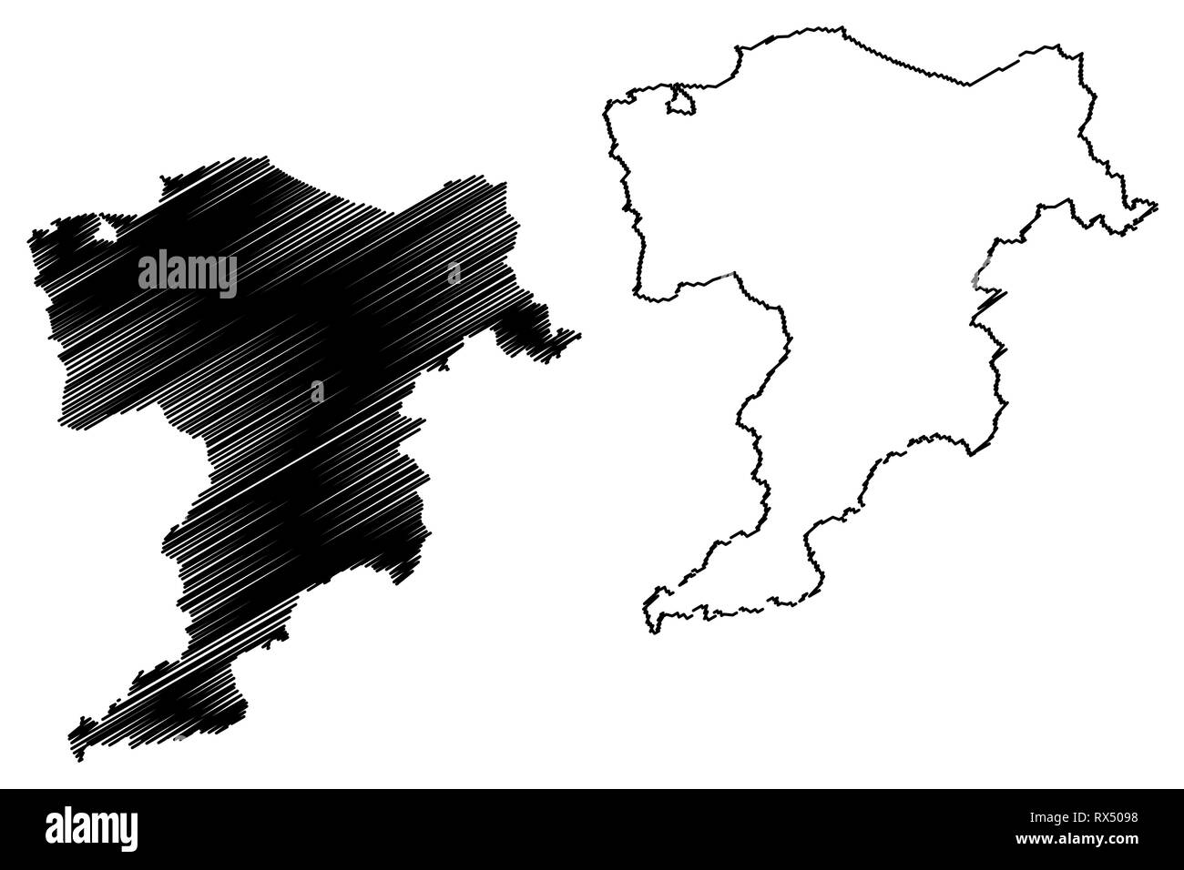 Moray (Regno Unito, Scozia, del governo locale in Scozia) mappa illustrazione vettoriale, scribble sketch Mappa Moray Illustrazione Vettoriale