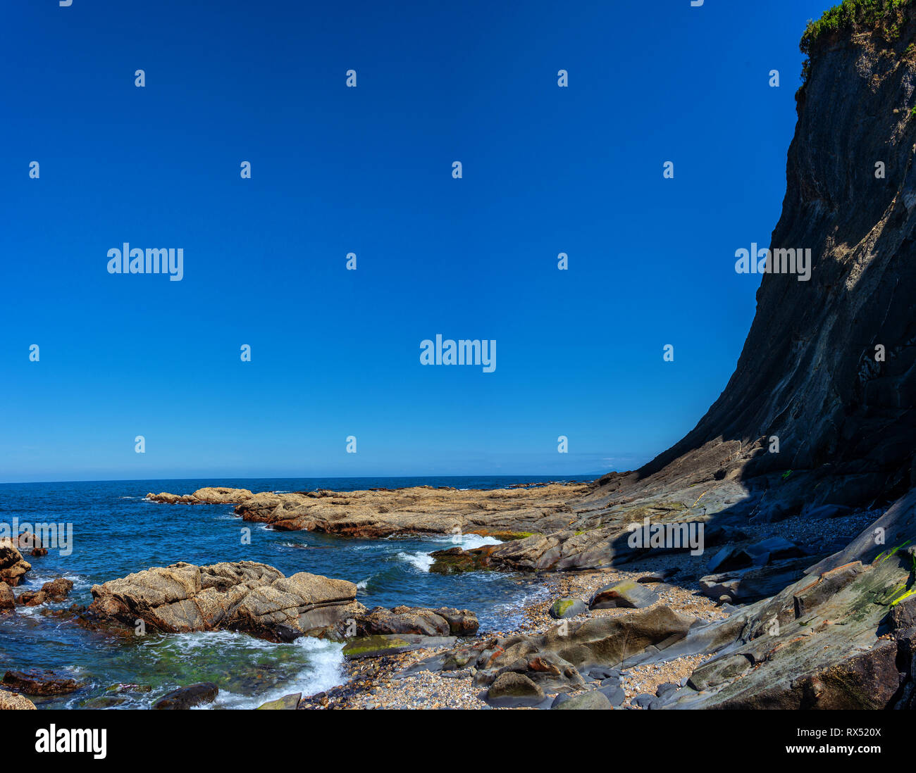 Zumaia geologia costa speciale, la famosa costa di Flysch nel nord della Spagna Foto Stock