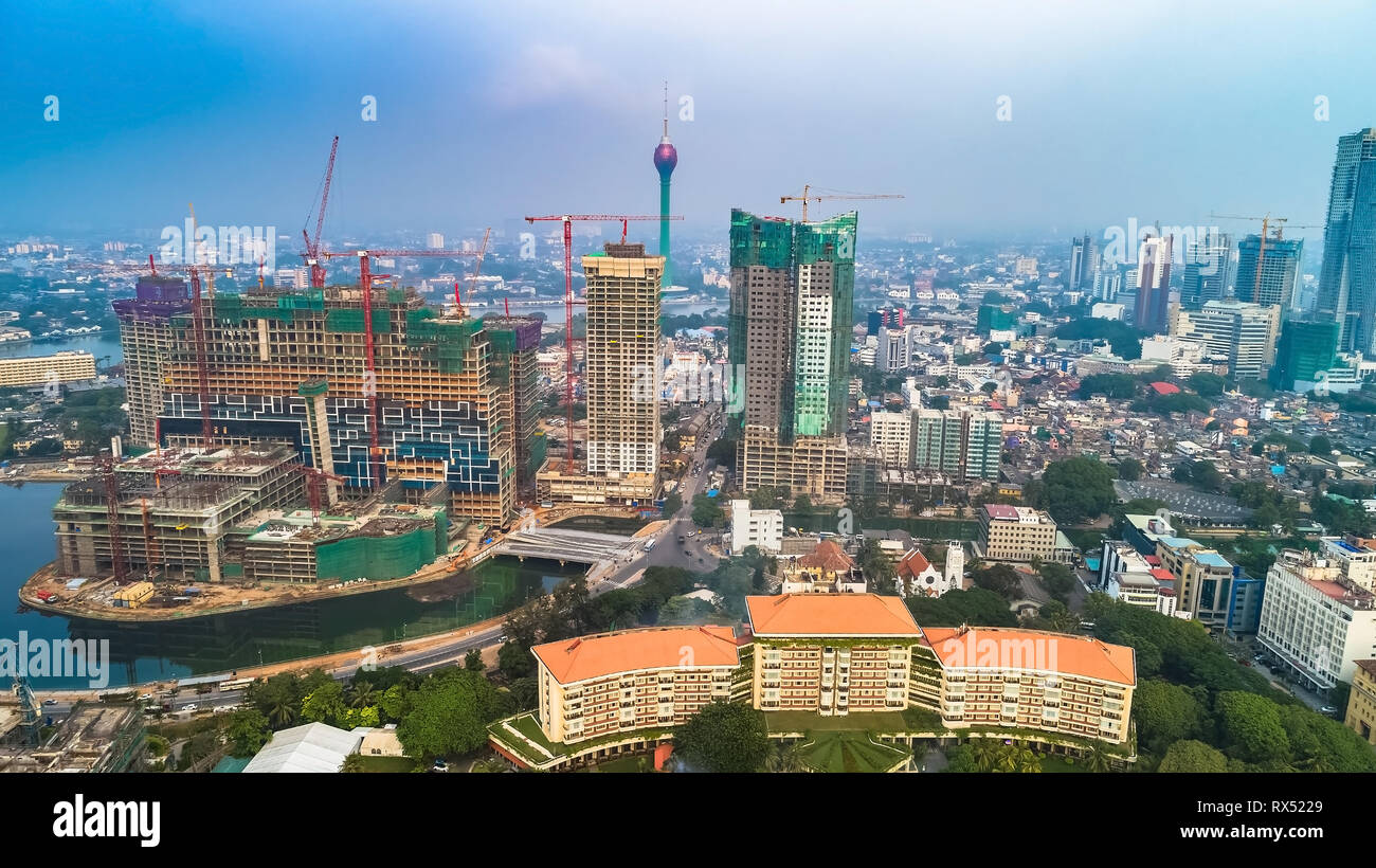 Antenna. Colombo - capitale commerciale e la più grande città dello Sri Lanka. Foto Stock