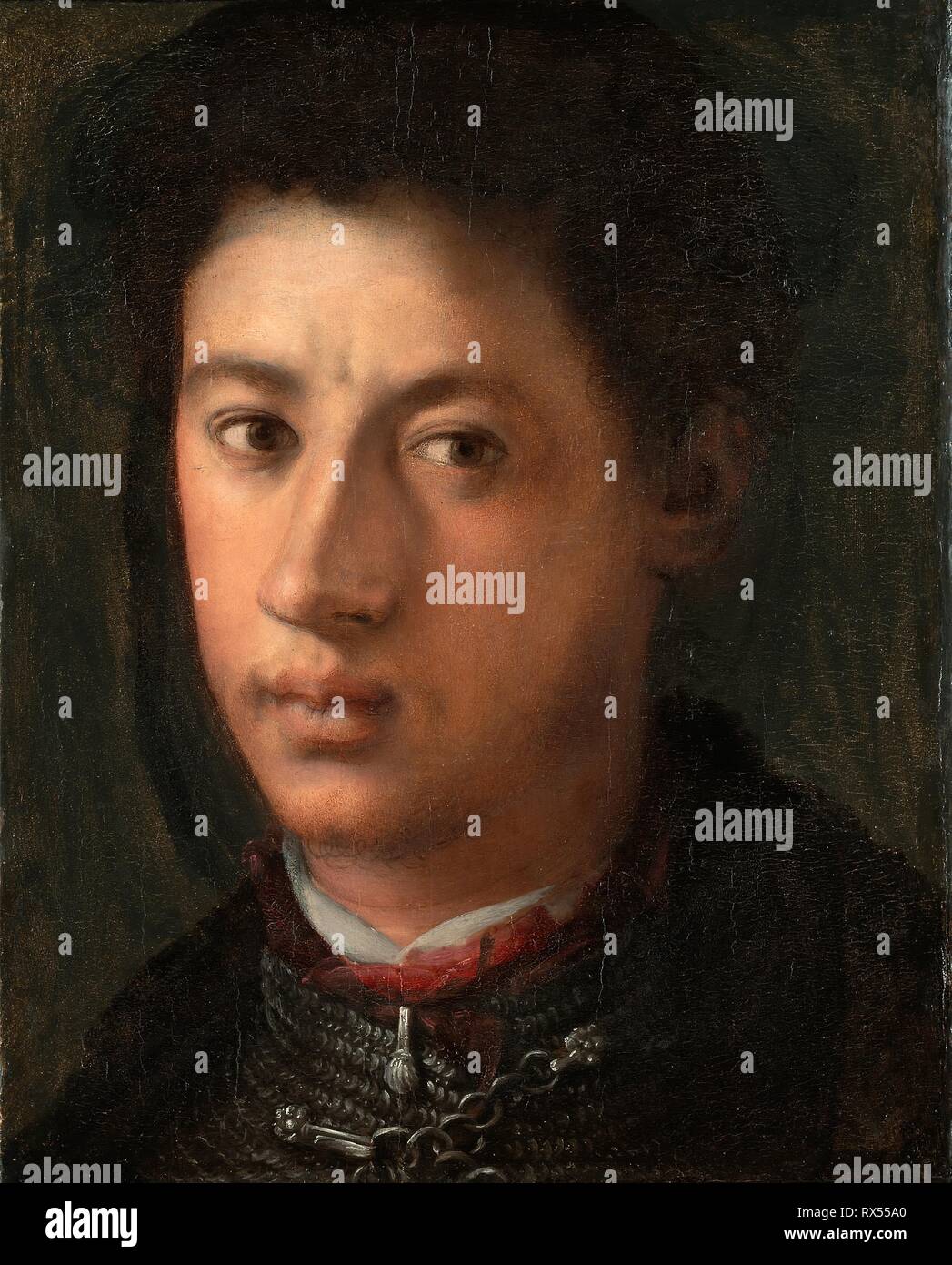 Alessandro de' Medici. Jacopo da Pontormo (Jacopo Carrucci); Italiano, 1494-1557. Data: 1534-1535. Dimensioni: 35,3 × 25,8 cm; (13 7/8 × 10 1/8 in.) superficie dipinta: 31,4 × 25,8 cm (12 3/8 × 10 1/8 in.). Olio su pannello. Origine: Italia. Museo: Chicago Art Institute. Foto Stock