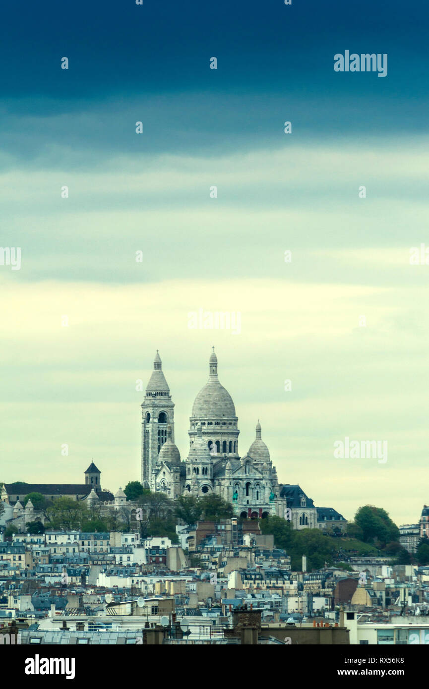 Montmartre e la Basilica del Sacro Cuore Foto Stock