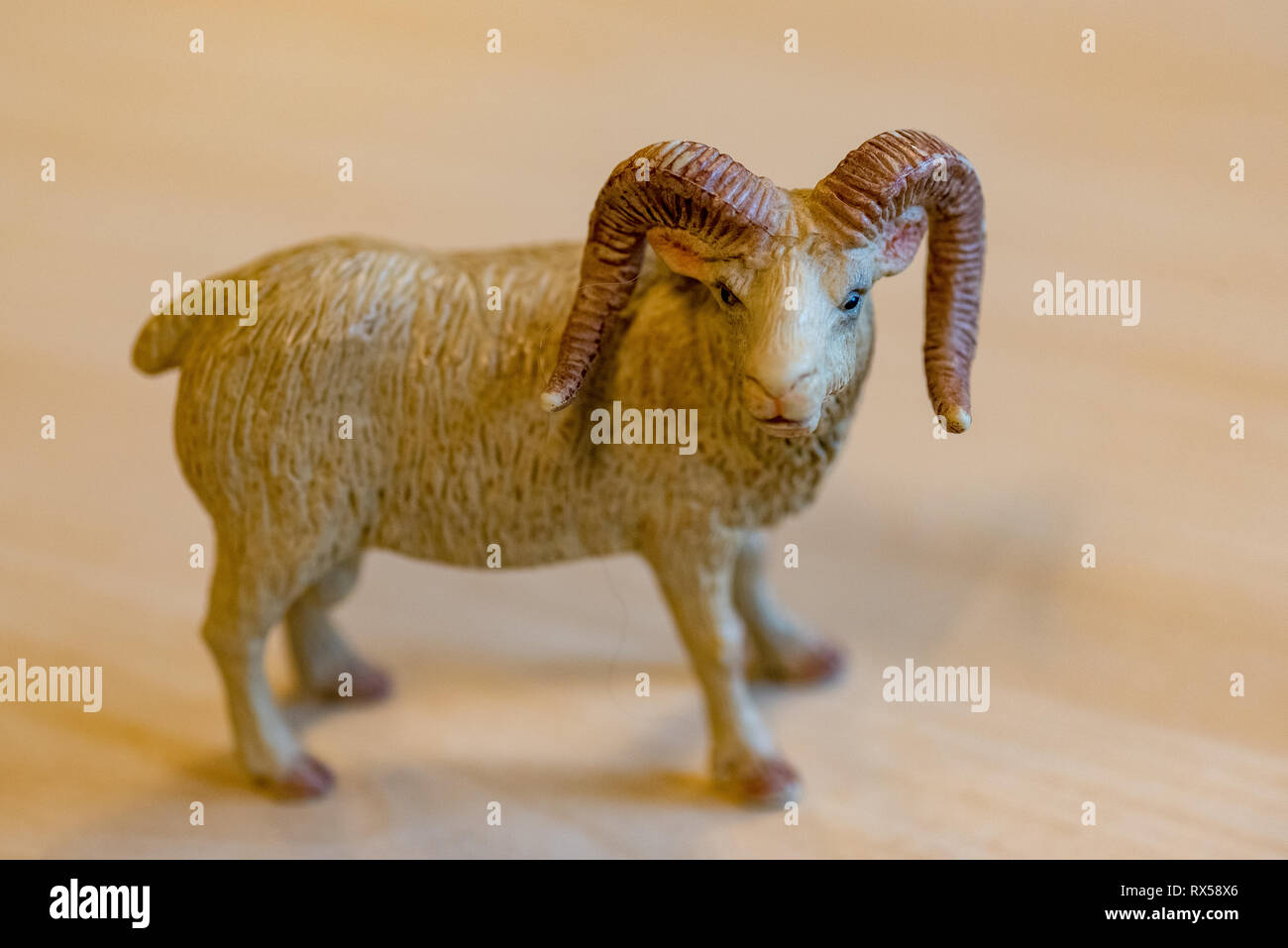 Giocattolo di plastica gli animali della fattoria in una scuola materna in Svezia Foto Stock