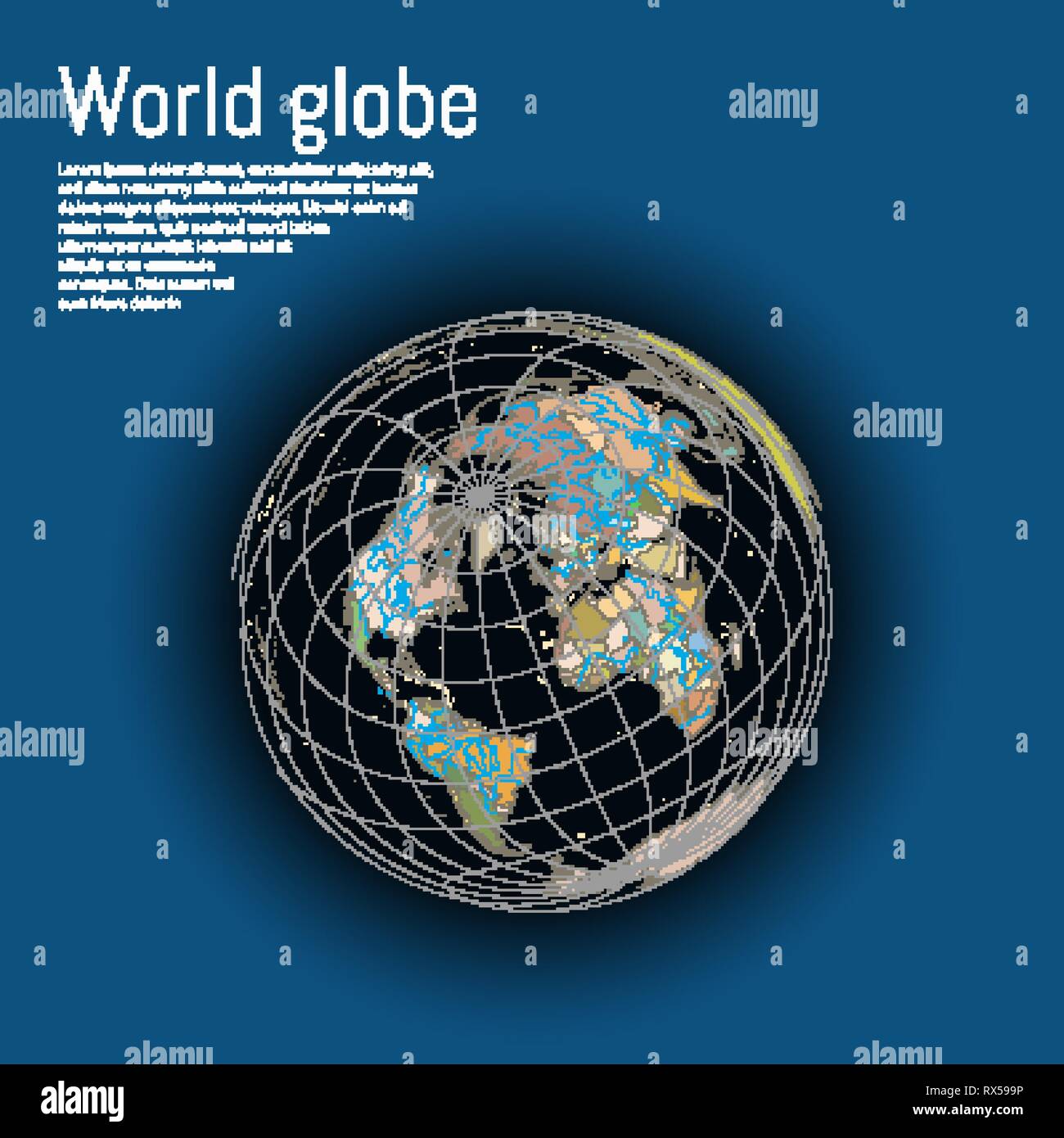 Set Globe, diagramma, Una infografica, diagrammi statistici per documenti scientifici, infographics, mappa del mondo Illustrazione Vettoriale