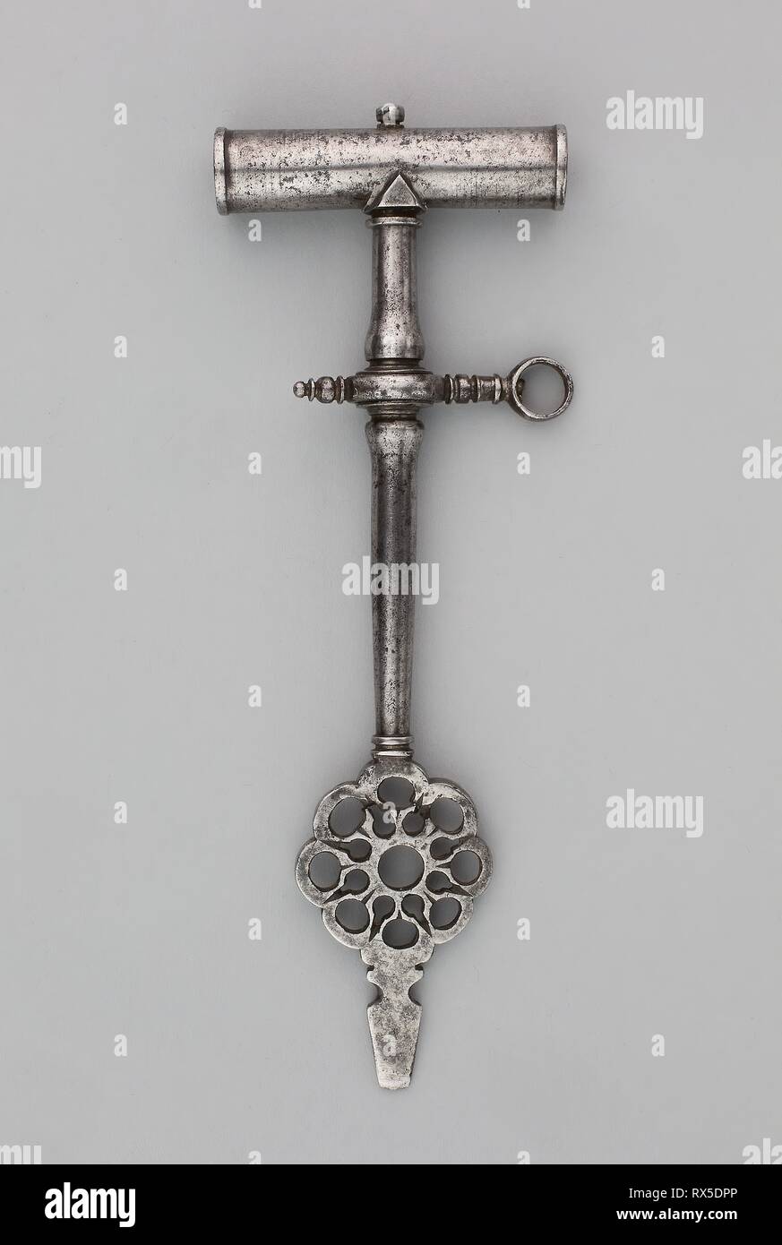 Combinati Wheel-Lock chiave e cacciavite. Il tedesco. Data: 1570-1600. Dimensioni: L. 19,7 cm (7 3/4 in.). Il ferro da stiro. Origine: Germania. Museo: Chicago Art Institute. Foto Stock