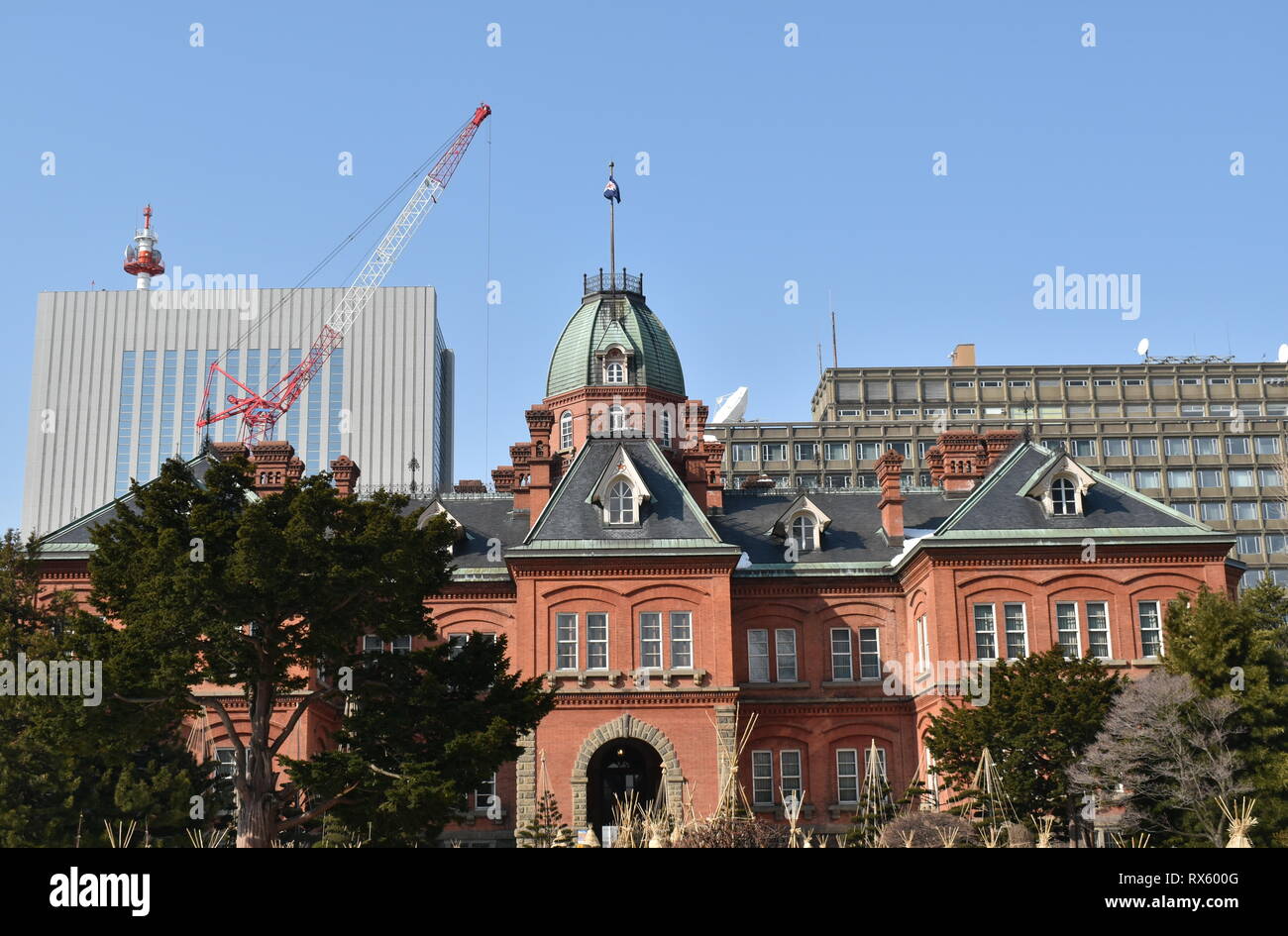 Hokkaido in Giappone 5 Marzo 2019 : vecchio ex Hokkaido government office la costruzione dell'edificio di mattoni rossi ora aperto per il museo e il famoso punto di riferimento turiste Foto Stock