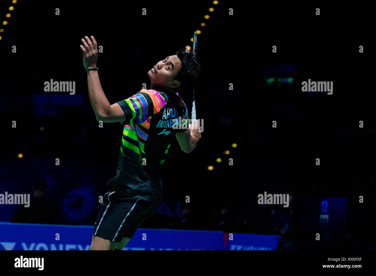 Birmingham, Regno Unito. 8 Mar 2019. Tutti Inghilterra aprire Badminton campionati - Giorno 3 Birmingham, Inghilterra - Marzo 8: Tontowi Ahmad e partner Oktavina Winny KANDOW DELL INDONESIA in azione durante il mix doppio contro Yuta Watanabe e partner HIGASHINO Arisa del Giappone a Overgrip Yonex tutti Inghilterra aprire Badminton campionati a Arena Birmingham il 8 marzo 2019 a Birmingham, Inghilterra. Credito: PATRICK ANTHONISZ/Alamy Live News Foto Stock