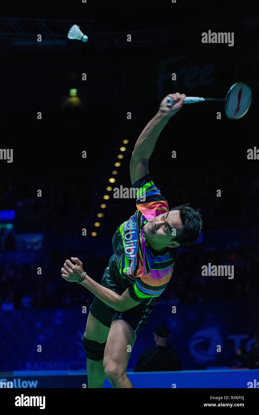 Birmingham, Regno Unito. 8 Mar 2019. Tutti Inghilterra aprire Badminton campionati - Giorno 3 Birmingham, Inghilterra - Marzo 8: Tontowi Ahmad e partner Oktavina Winny KANDOW DELL INDONESIA in azione durante il mix doppio contro Yuta Watanabe e partner HIGASHINO Arisa del Giappone a Overgrip Yonex tutti Inghilterra aprire Badminton campionati a Arena Birmingham il 8 marzo 2019 a Birmingham, Inghilterra. Credito: PATRICK ANTHONISZ/Alamy Live News Foto Stock
