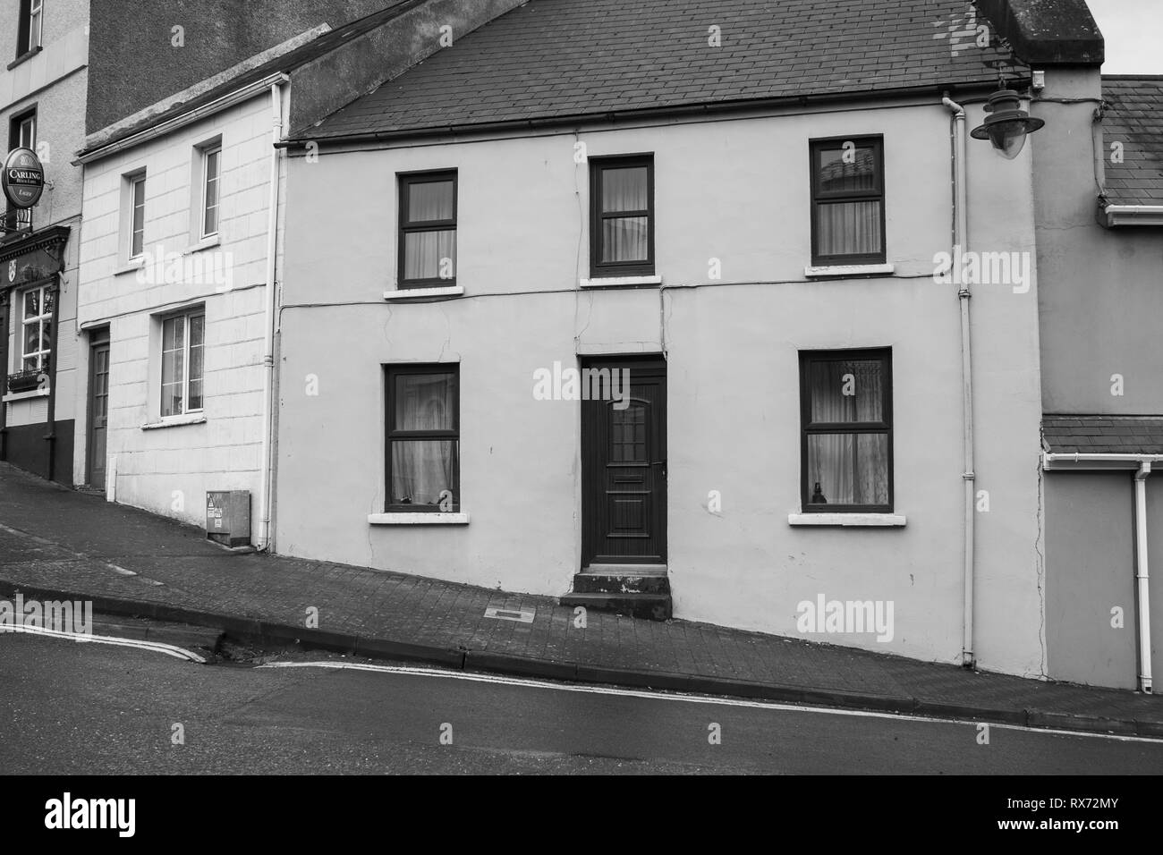 Casa su una ripida collina bandon West Cork in Irlanda Foto Stock