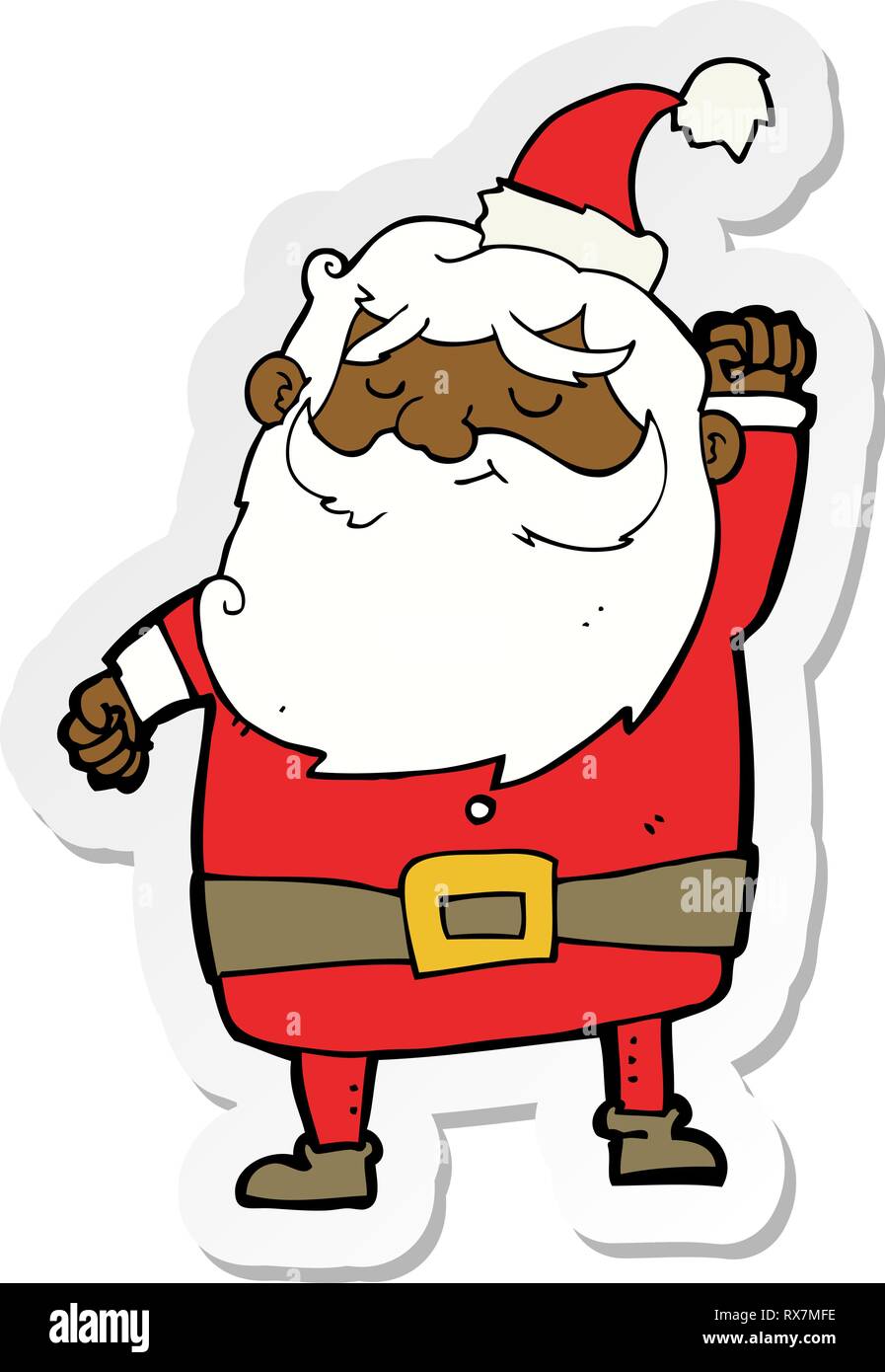 Immagini Di Babbo Natale Animate.Adesivo Di Un Cartone Animato Di Babbo Natale Aria Di Punzonatura Immagine E Vettoriale Alamy