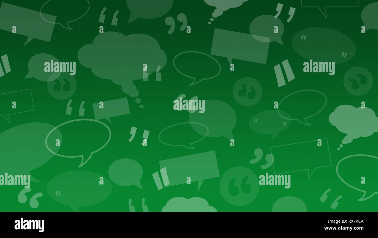 Discorso e pensiero bolle con virgolette adatti come uno sfondo illustrazione per client / clienti testimonianze o commenti o preventivi Foto Stock