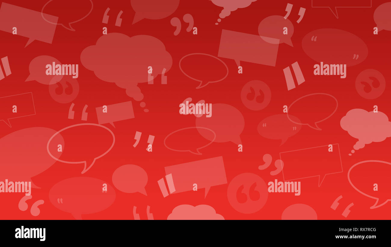 Discorso e pensiero bolle con virgolette adatti come uno sfondo illustrazione per client / clienti testimonianze o commenti o preventivi Foto Stock