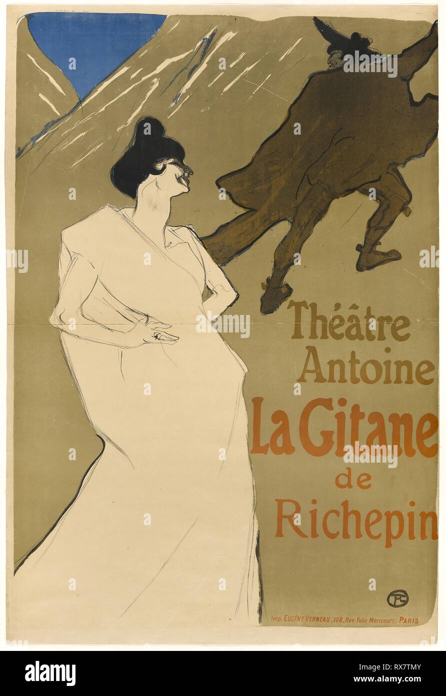 La Gitane. Henri de Toulouse-Lautrec; francese, 1864-1901. Data: 1899. Dimensioni: 915 × 633 mm (nell'immagine); 955 × 646 mm (foglio). Litografia a colori poster su due fogli di carta velina crema carta, stabilite su greggi di lino irlandese. Provenienza: Francia. Museo: Chicago Art Institute. Foto Stock