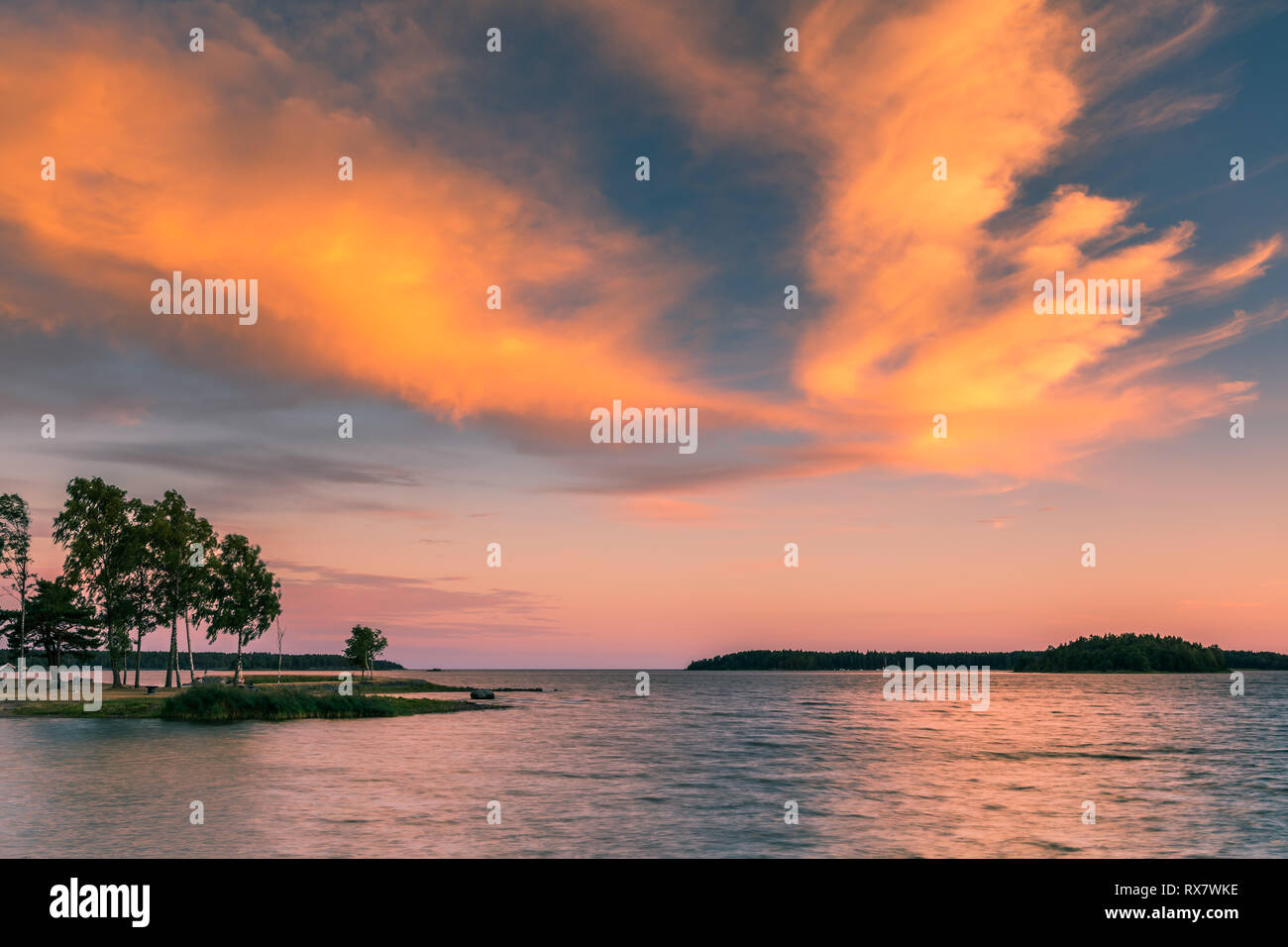 Il lago Vanern è il lago più grande in Svezia, il più grande lago della Unione europea e il terzo lago più grande in Europa. Foto Stock