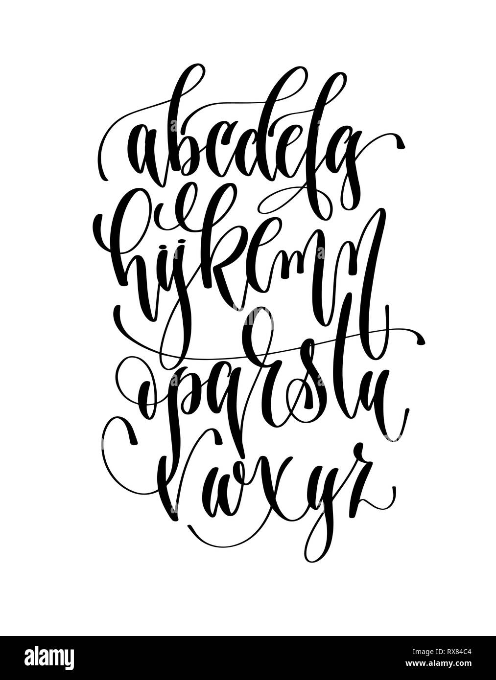 Scritte a mano design alfabeto Illustrazione Vettoriale