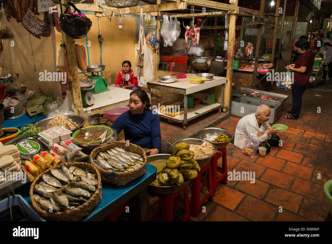 Mercato in Phnom Penh Cambogia Foto Stock