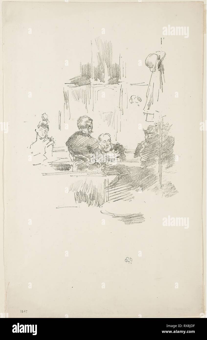 Fine Picquet. James McNeill Whistler; American, 1834-1903. Data: 1894. Dimensioni: 192 x 155 mm (nell'immagine); 320 x 203 mm (foglio). Litografia di trasferimento in nero su avorio di cui la carta. Origine: Stati Uniti. Museo: Chicago Art Institute. Foto Stock