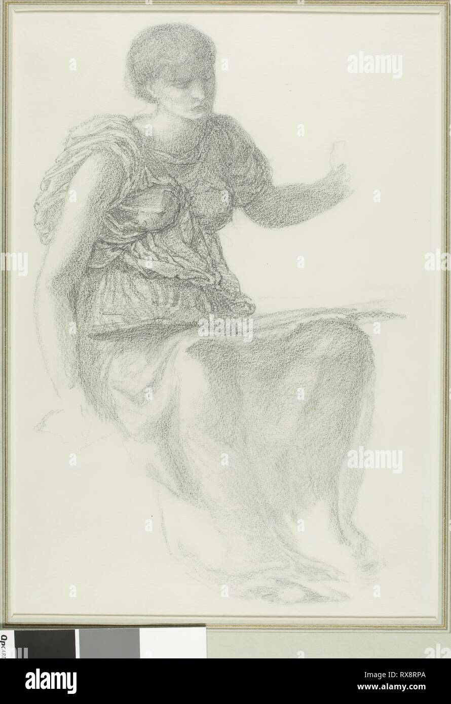 Studio per uno dei destini. Sir Edward Burne-Jones; Inglese, 1833-1898. Data: 1865-1869. Dimensioni: 402 × 288 mm. Carboncino su carta bianca di qualità della carta. Origine: Inghilterra. Museo: Chicago Art Institute. Foto Stock