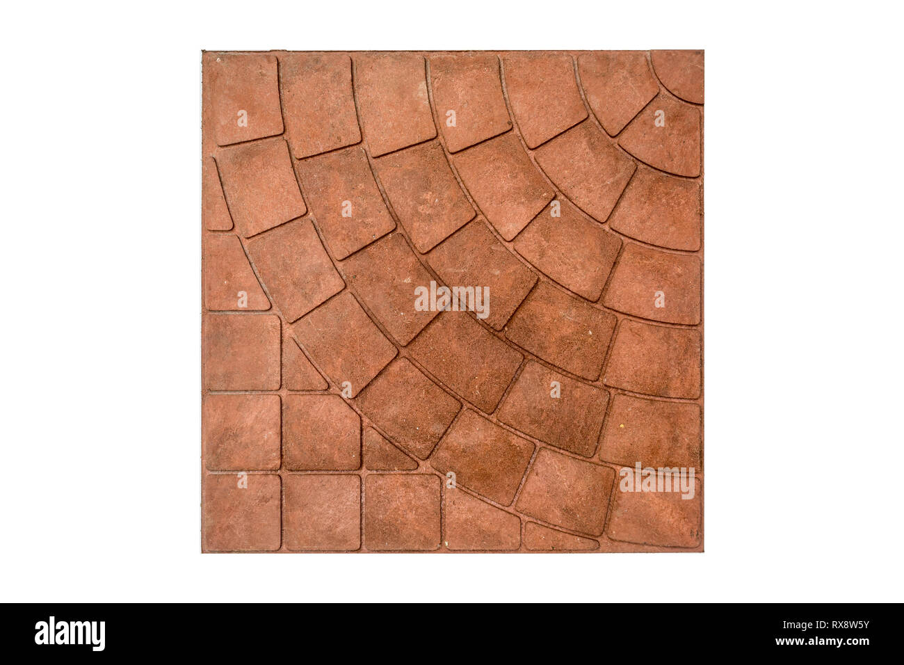 Eco-parcheggio pavimentazione in lastre in materiale plastico riciclato rifiuti isolati su sfondo bianco Foto Stock