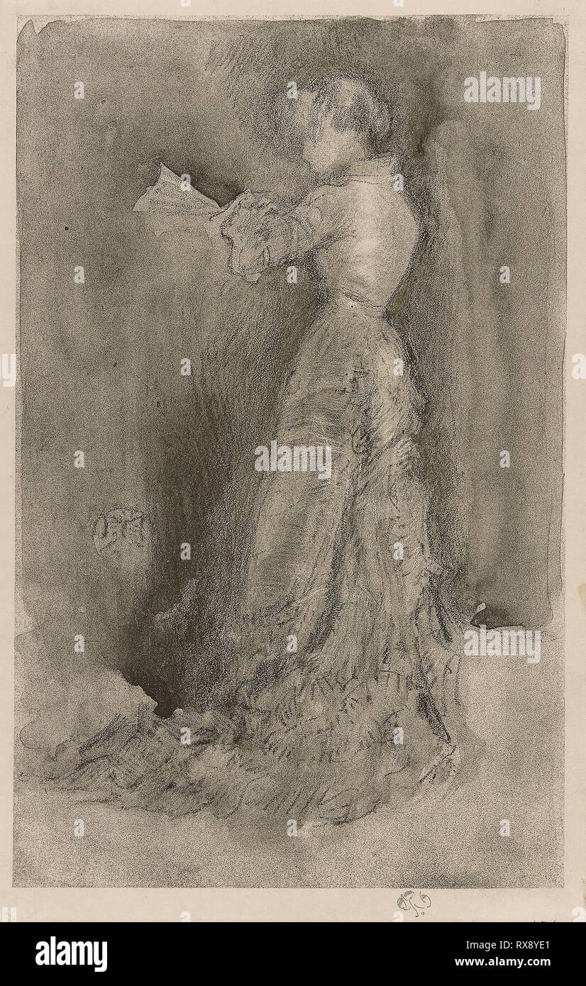 Il wc. James McNeill Whistler; American, 1834-1903. Data: 1878. Dimensioni: 260 x 164 mm (nell'immagine); 279 x 177 mm (foglio). Lithotint con raschiatura e incidendo su un preparato a mezza tinta, massa in bianco e nero in crema carta intessuta. Origine: Stati Uniti. Museo: Chicago Art Institute. Foto Stock