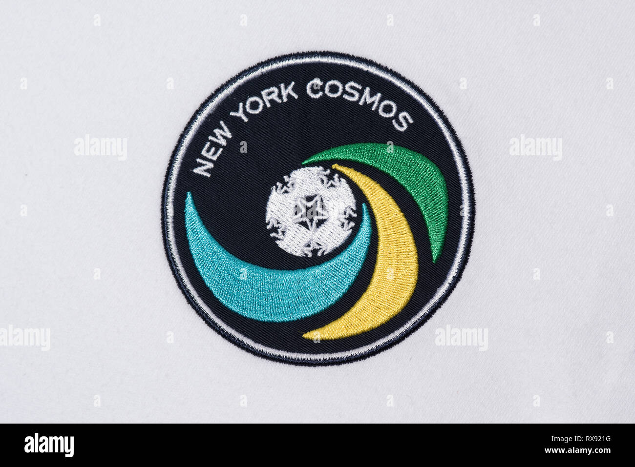 Close up retrò NY Cosmos Soccer Jersey Foto Stock