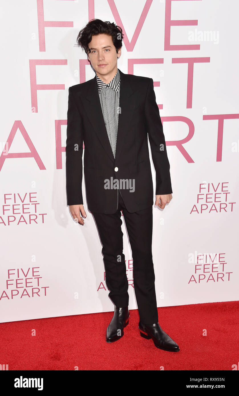 WESTWOOD, CA - MARZO 07: Cole Sprouse assiste la premiere del Lionsgate 'Cinque Piedi Apart" al Fox Bruin Theatre il 07 marzo 2019 a Los Angeles, Cal Foto Stock