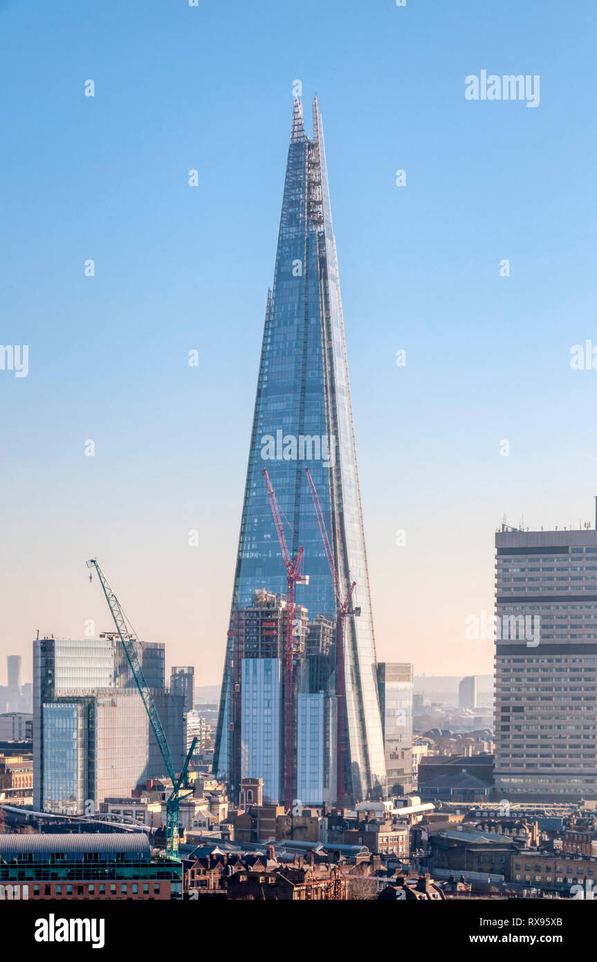 Vista in elevazione del Shard, Londra. Foto Stock
