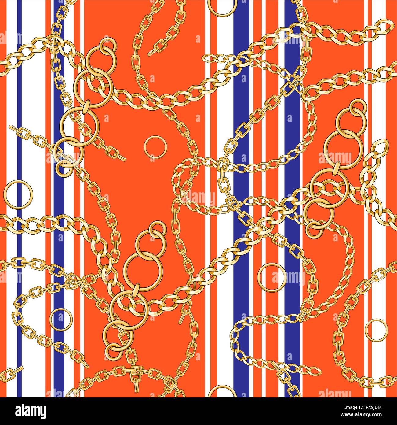 Abctract seamless pattern con cinghie, catena su sfondo luminoso per tessuto. Alla moda di sfondo di ripetizione. Illustrazione Vettoriale