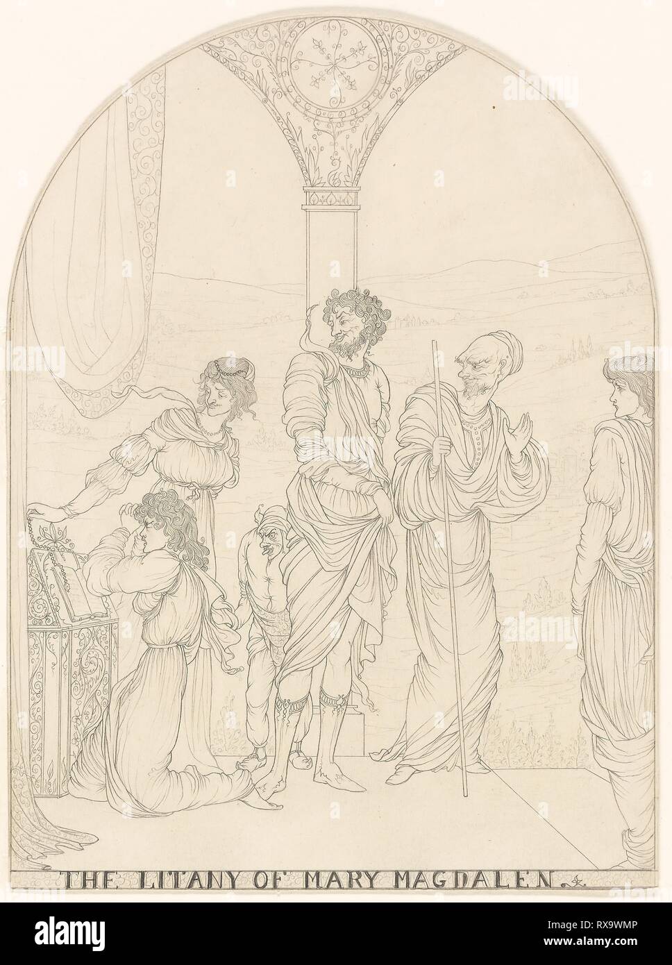 La litania di Maria Maddalena. Attribuito a Aubrey Vincent Beardsley; Inglese, 1872-1898. Data: 1891. Dimensioni: 227 × 169 mm. Grafite su avorio carta intessuta. Origine: Inghilterra. Museo: Chicago Art Institute. Foto Stock
