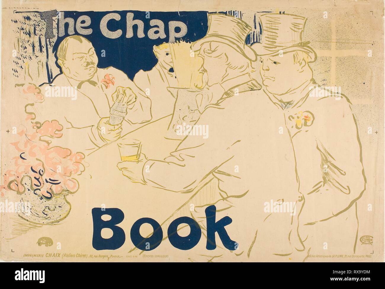 Irlandese e American Bar, Rue Royale -- il libro di CHAP. Henri de Toulouse-Lautrec; francese, 1864-1901. Data: 1895. Dimensioni: 401 × 601 mm (nell'immagine); 414 × 601 mm (foglio). Litografia a colori su carta velina marrone carta. Provenienza: Francia. Museo: Chicago Art Institute. Foto Stock