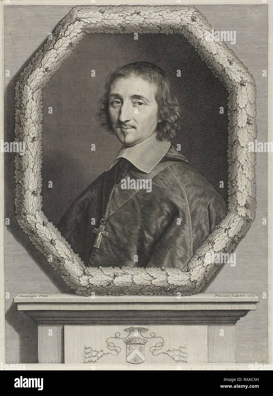 Ferdinando de Neufville. Robert Nanteuil (Francese, 1623-1678); dopo Philippe de Champaigne (Francese, 1602-1674). Data: 1657. Dimensioni: 363 × 268 mm (piastra); 368 × 273 mm (foglio). Incisione su carta. Provenienza: Francia. Museo: Chicago Art Institute. Foto Stock