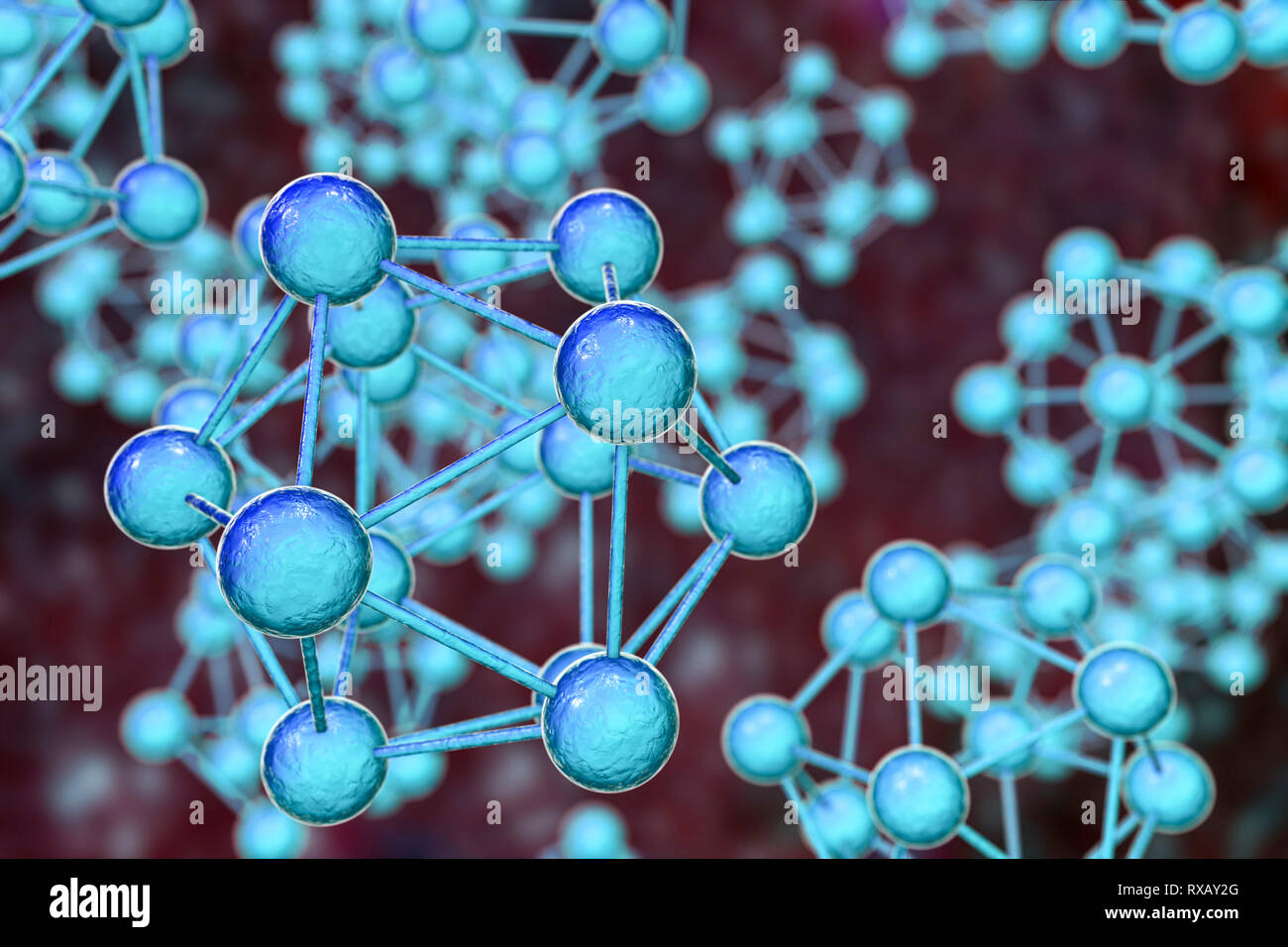 Abstract rete molecolare, illustrazione Foto Stock
