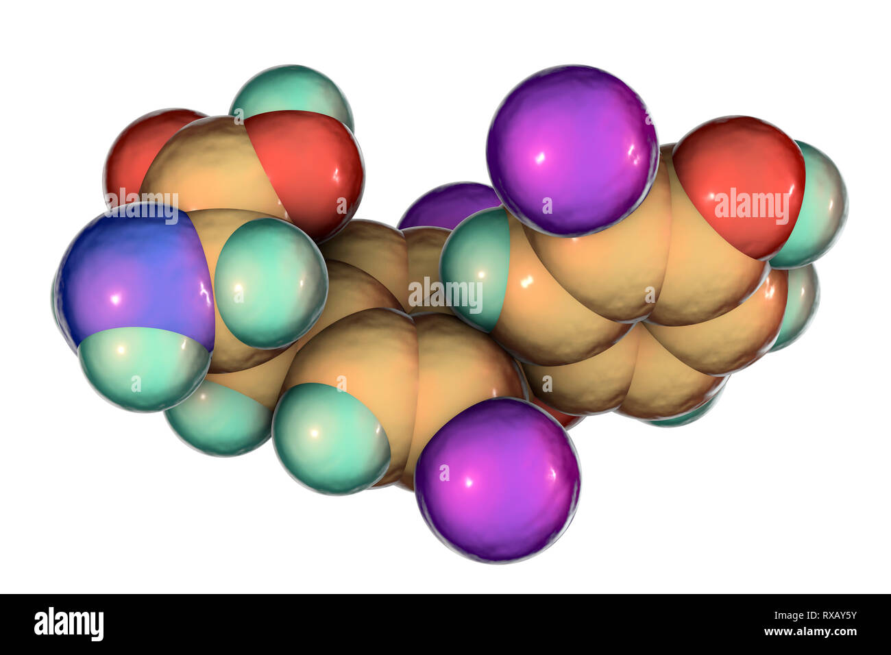 Triiodotironina ormone, modello molecolare Foto Stock