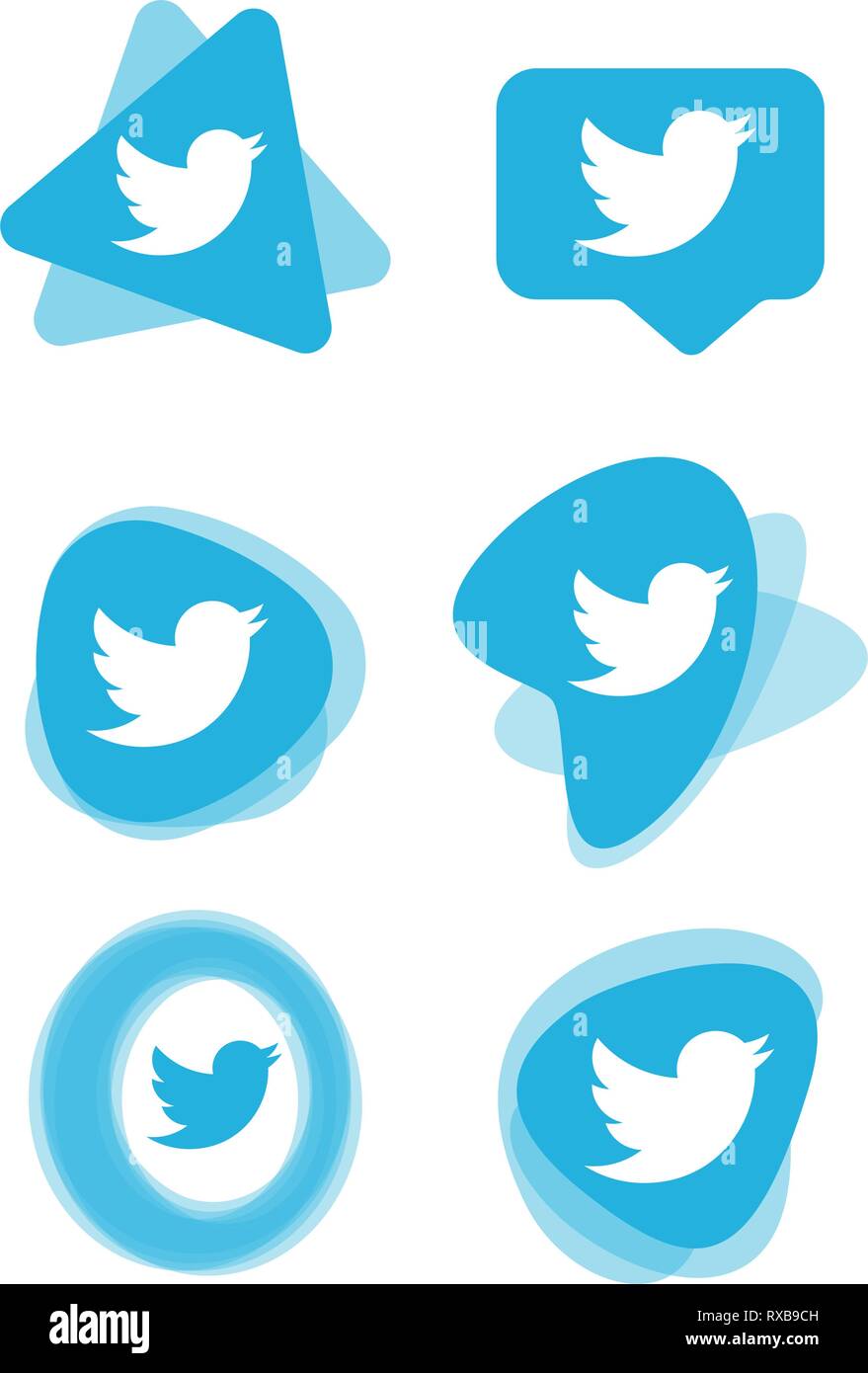 Twitter Social media set di icone vettore Logo sfondo di Illustrator, media, icona, snapchat, facebook instagram, twitter whatsapp, impostare, rete Illustrazione Vettoriale