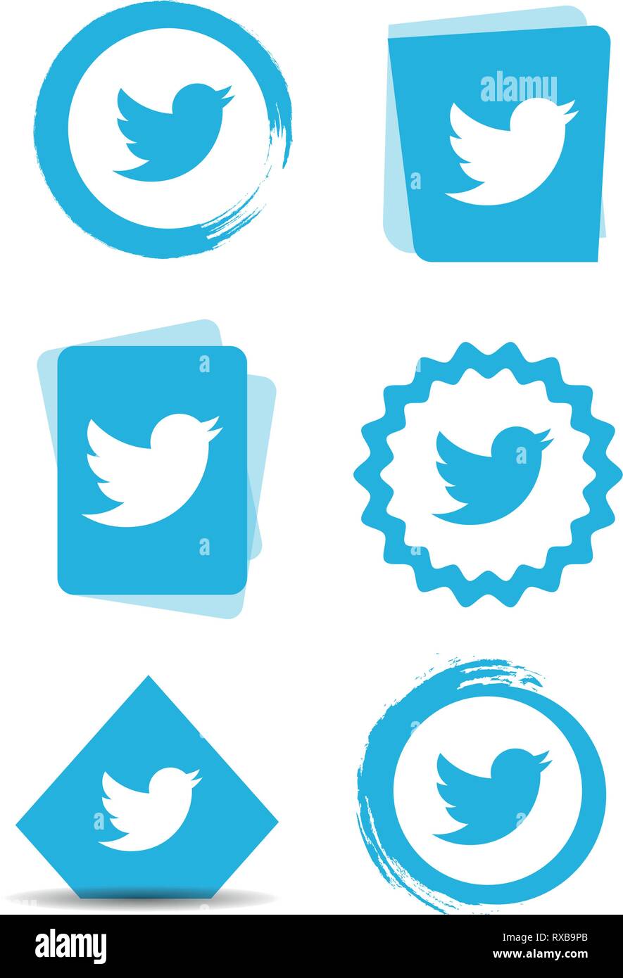 Twitter Social media set di icone vettore Logo sfondo di Illustrator, media, icona, snapchat, facebook instagram, twitter whatsapp, impostare, rete Illustrazione Vettoriale