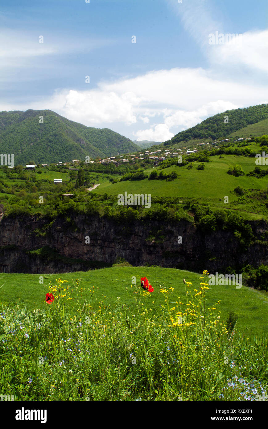 Le dolci colline del Santo Debed Canyon in Armenia. Foto Stock