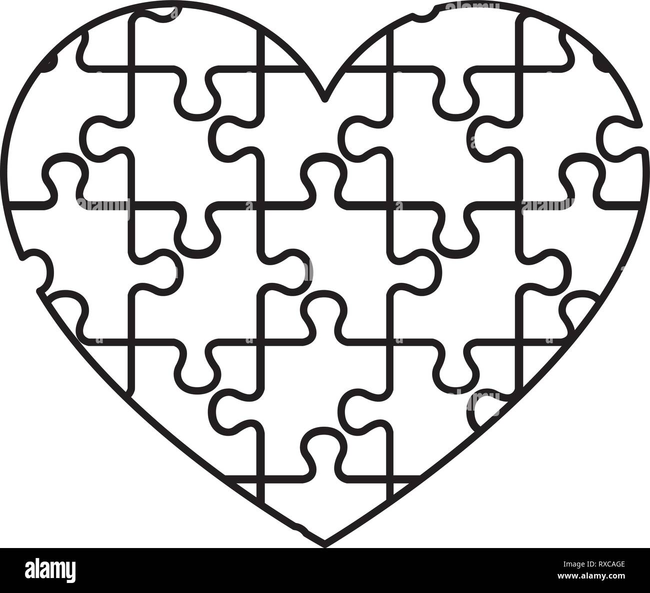 Puzzle del cuore Foto e Immagini Stock in Bianco e Nero - Alamy